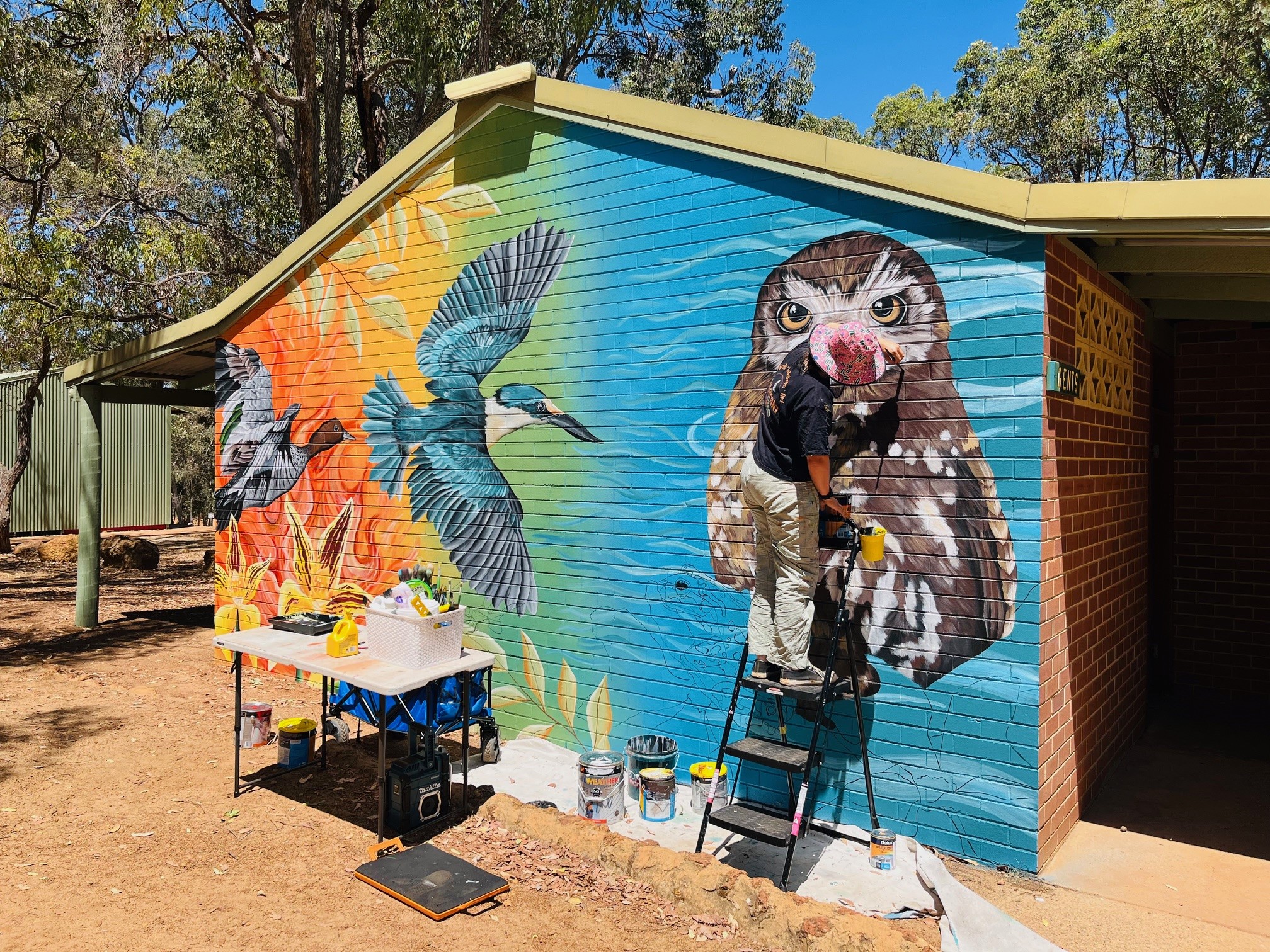 Mural in progress